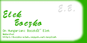 elek boczko business card